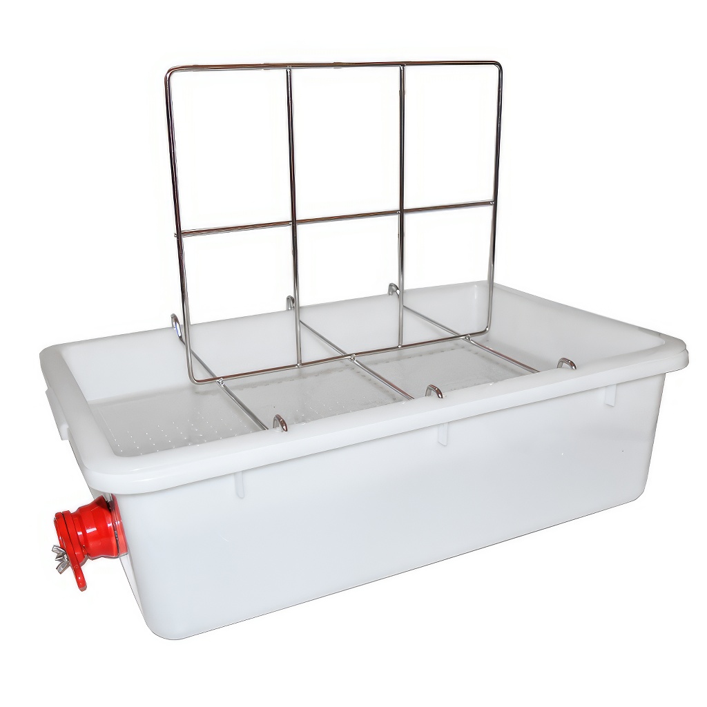Plateau de désoperculation Mellarius - 2 cadres - bac plastique - inox