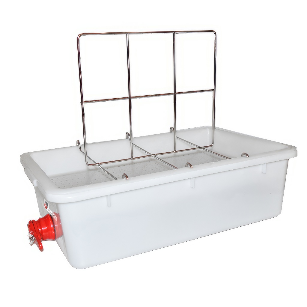 Plateau de désoperculation Mellarius - 2 cadres - bac plastique - inox