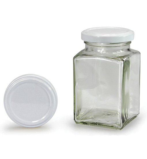 Pot carré avec couvercle blanc 260 ml (TO 58)