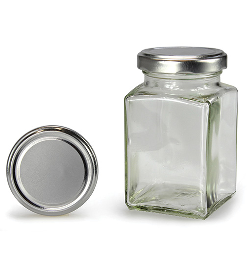 Pot carré avec couvercle argenté 260 ml (TO 58)