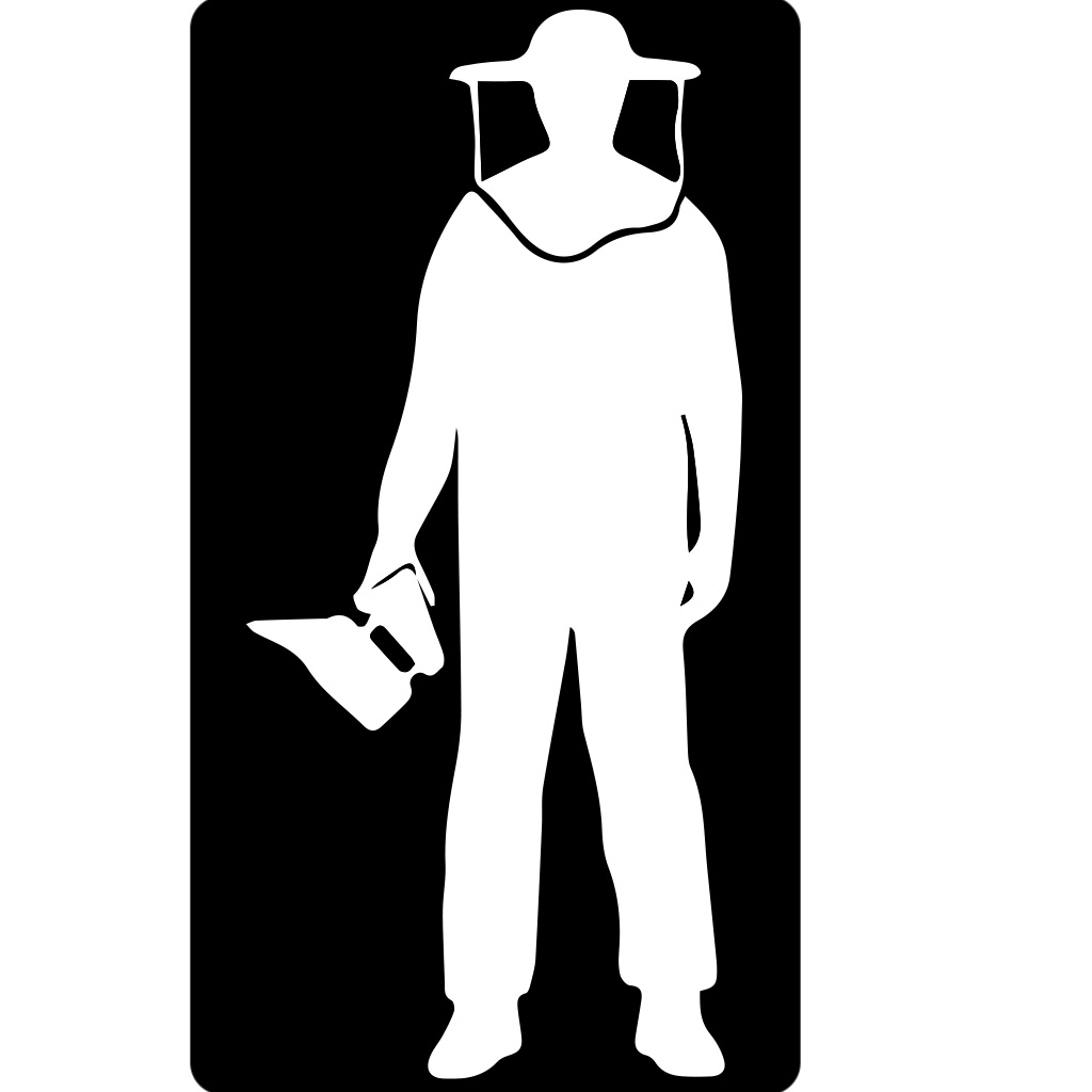 Autocollant apiculteur avec enfumoir - blanc