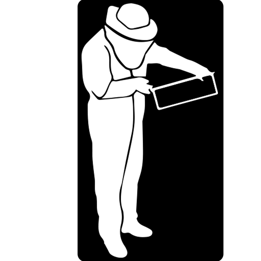 Autocollant apiculteur avec cadre - blanc