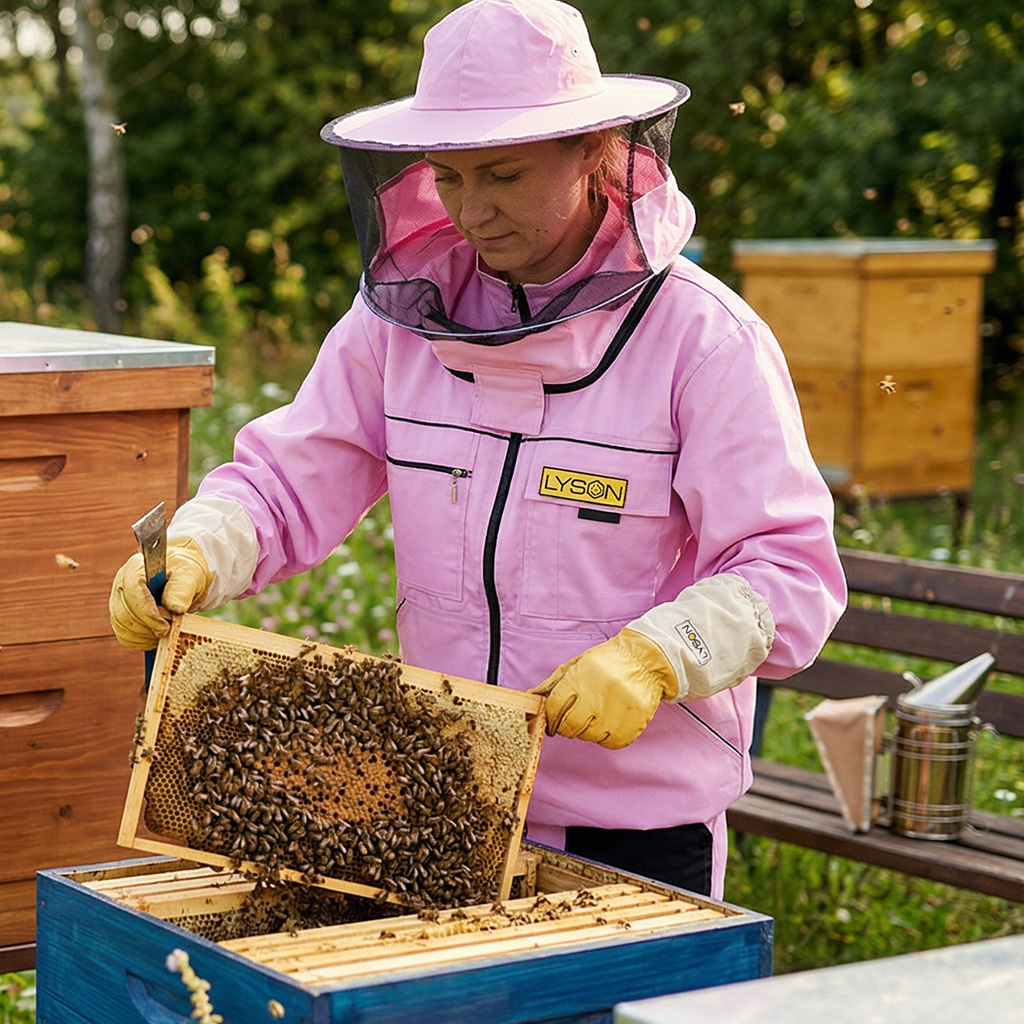 Veste d'apiculture avec chapeau - violette - Lysoň, taille : S-XXL