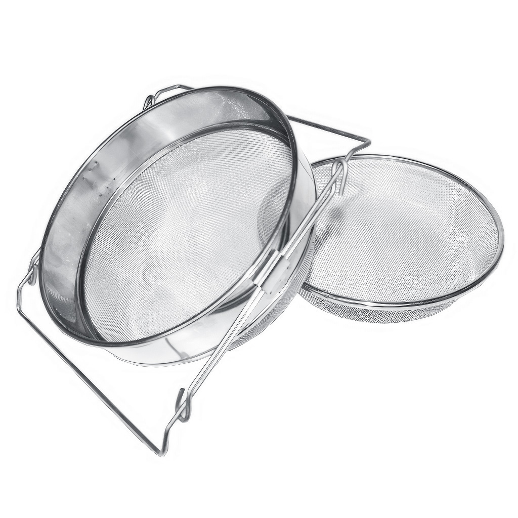 Double passoire (tamis) en acier inoxydable 24 cm avec poignées DE1