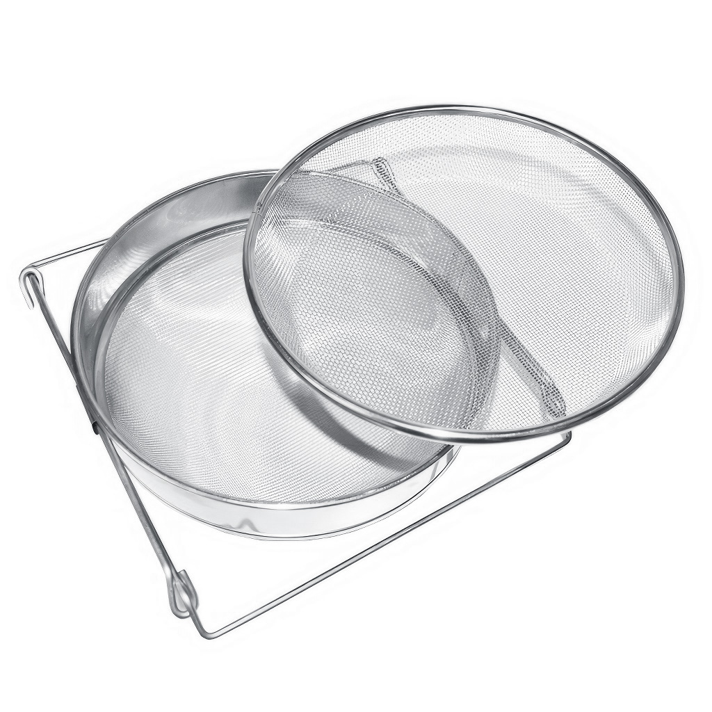 Double passoire (tamis) en acier inoxydable 24 cm avec poignées DE1