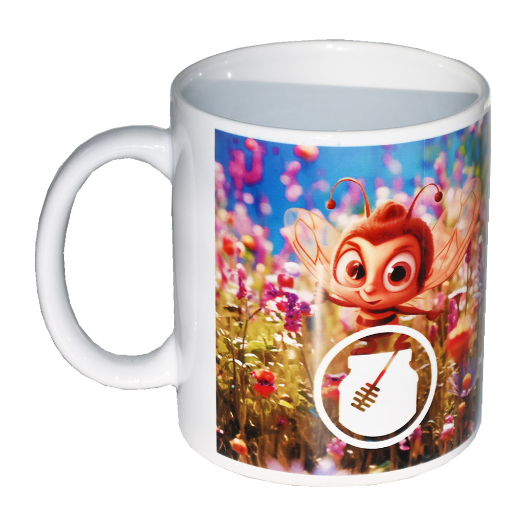 Tasse avec motif enfant abeille dans le pré