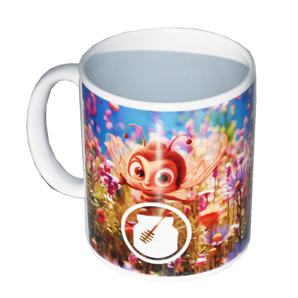 Tasse avec motif enfant abeille dans le pré