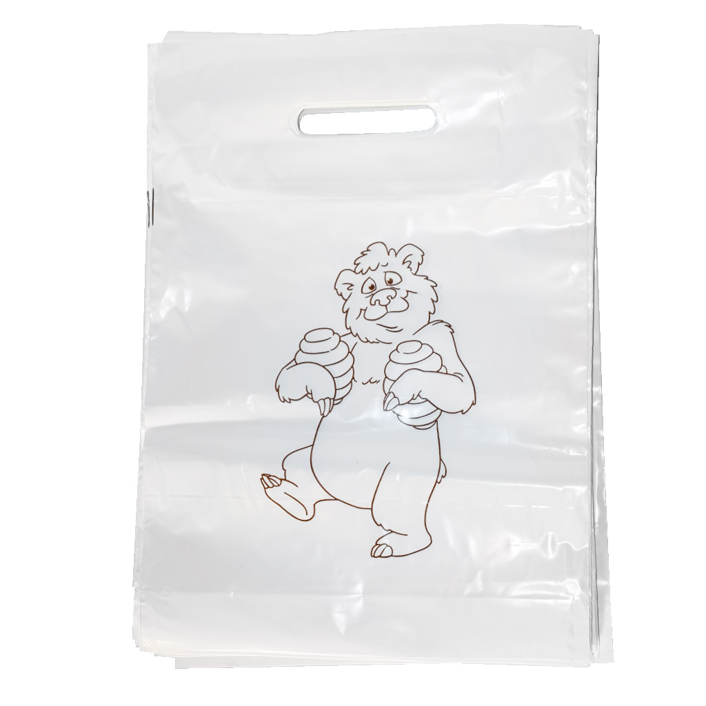 Sacs en plastique avec ours 25×35 cm - 50 pièces