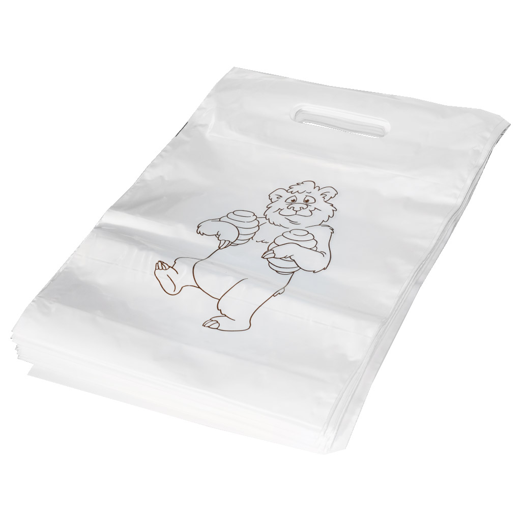 Sacs en plastique avec ours 25×35 cm - 50 pièces
