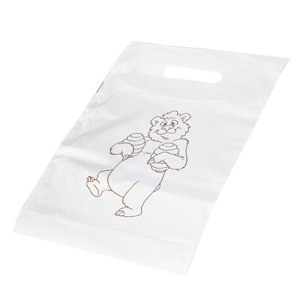 Sacs en plastique avec ours 25×35 cm - 50 pièces