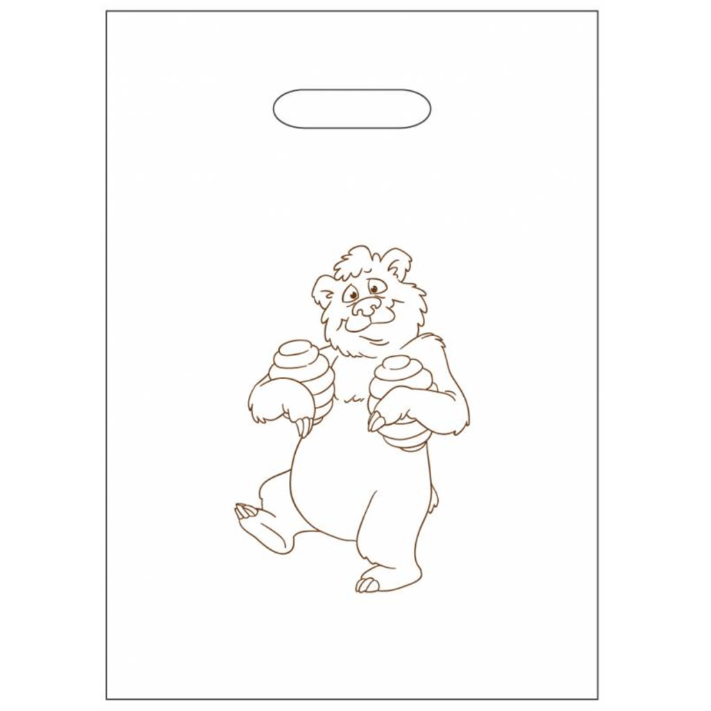 Sacs en plastique avec ours 25×35 cm - 50 pièces