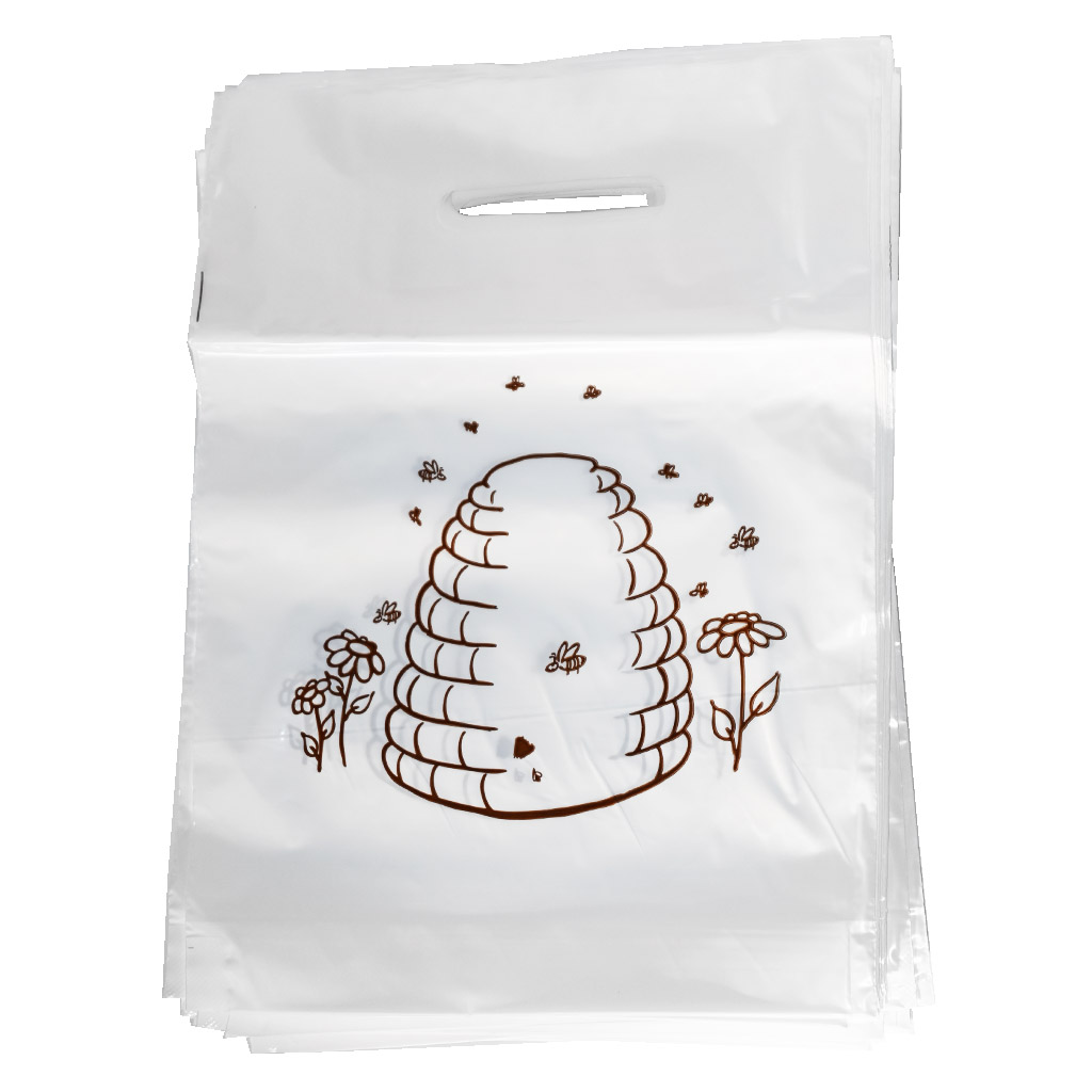 Sacs en plastique avec motif de ruche 30×35 cm - 50 pièces
