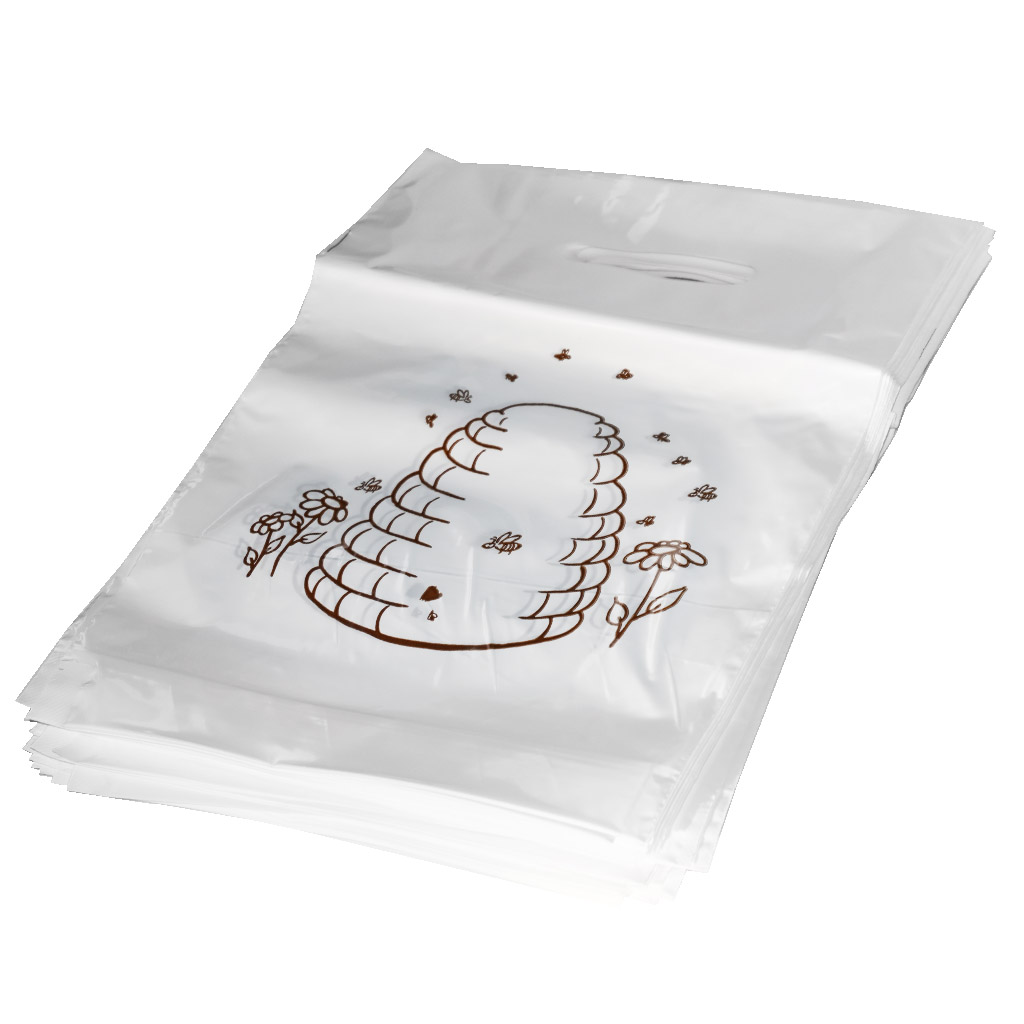Sacs en plastique avec motif de ruche 30×35 cm - 50 pièces