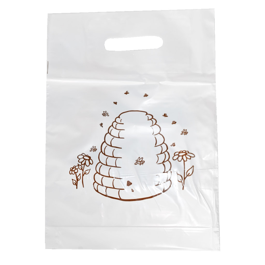 Sacs en plastique avec motif de ruche 30×35 cm - 50 pièces