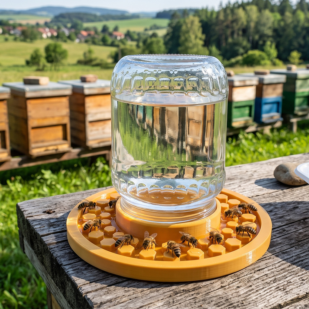 Abreuvoir pour abeilles pour petit bocal diamètre 155