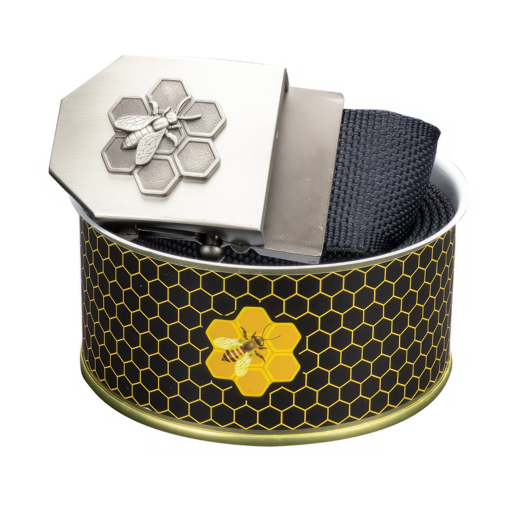 Ceinture textile noire dans une boîte cadeau