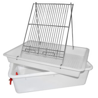 Plateau à désoperculer Mellarius - 1 cadre - bac en plastique - inox