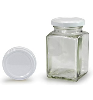 Pot carré avec couvercle blanc 260 ml (TO 58)