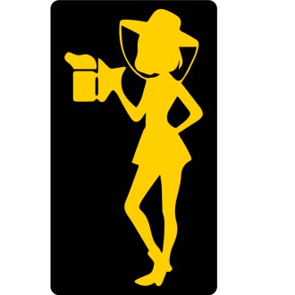 Autocollant apicultrice - jaune