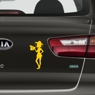 Autocollant apicultrice - jaune