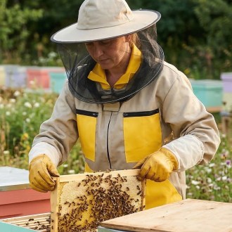 Blouson d'apiculteur beige, tailles : S-XXXL