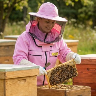 Veste d'apiculture avec chapeau - violette - Lysoň, taille : S-XXL