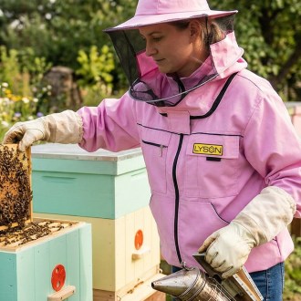 Veste d'apiculture avec chapeau - violette - Lysoň, taille : S-XXL