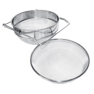 Double passoire (tamis) en acier inoxydable 24 cm avec poignées DE1