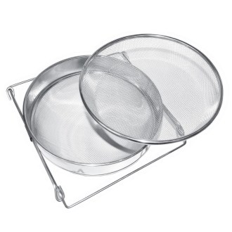 Double passoire (tamis) en acier inoxydable 24 cm avec poignées DE1