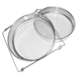 Passoire (tamis) double acier inoxydable 24 cm avec poignées DE 4