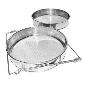 Passoire (tamis) double acier inoxydable 24 cm avec poignées DE 4
