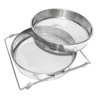 Passoire (tamis) double acier inoxydable 24 cm avec poignées DE 4