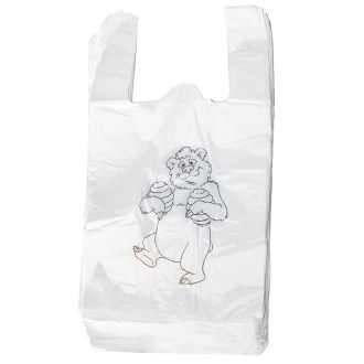 Sacs en plastique avec poignées - petit ours - 22 x 38 cm - 200 pièces