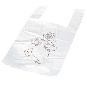 Sacs en plastique avec poignées - petit ours - 22 x 38 cm - 200 pièces