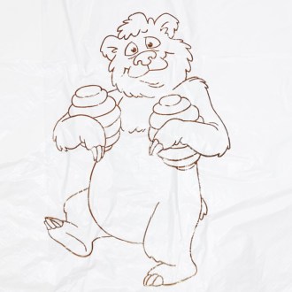 Sacs en plastique avec poignées - petit ours - 22 x 38 cm - 200 pièces