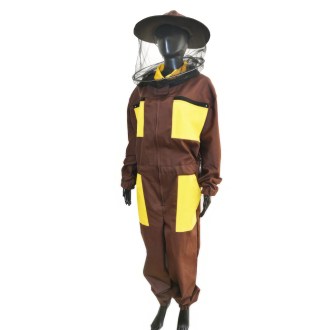 Combinaison d'apiculteur avec chapeau, marron taille: S-XXXL