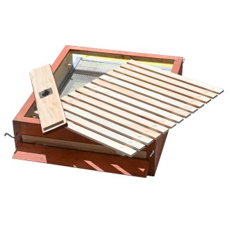 Fond de ruche entièrement grillagé anti-varroa - Langstroth - complet, peint