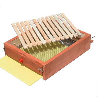 Fond de ruche entièrement grillagé anti-varroa - Langstroth - complet, peint