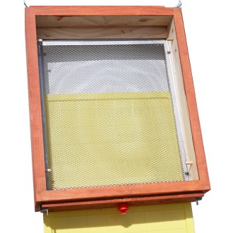 Fond de ruche entièrement grillagé anti-varroa - Langstroth - complet, peint