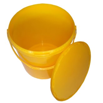 Seau à miel en plastique 25 kg jaune