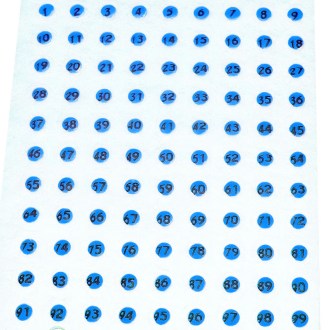 Plaquettes numérotées en opalite - 1-99 différentes couleurs