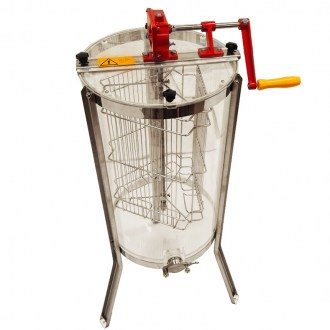 Extracteur de miel Mellarius ProLine transparent 3 cadres manuel avec grande manivelle P40