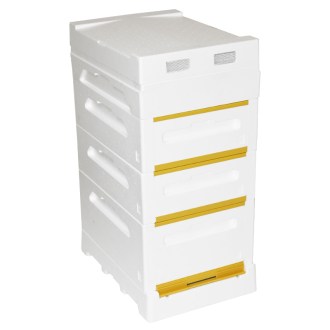 Ruche Langstroth en polystyrène complète pour 8 cadres - 2 en 1