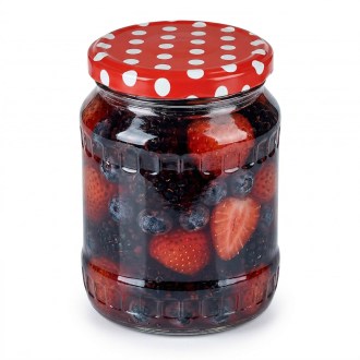 Couvercle pour bocal TO 82 - Points - rouge
