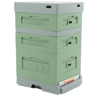 Ruche Dadant Blatt avec plancher anti-varroa - laquée (verte) 10 cadres