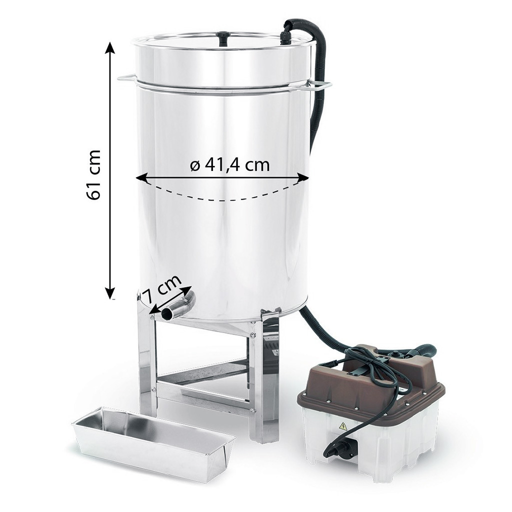 Fondoir à cire en inox 70 litres avec générateur de vapeur - Lyson