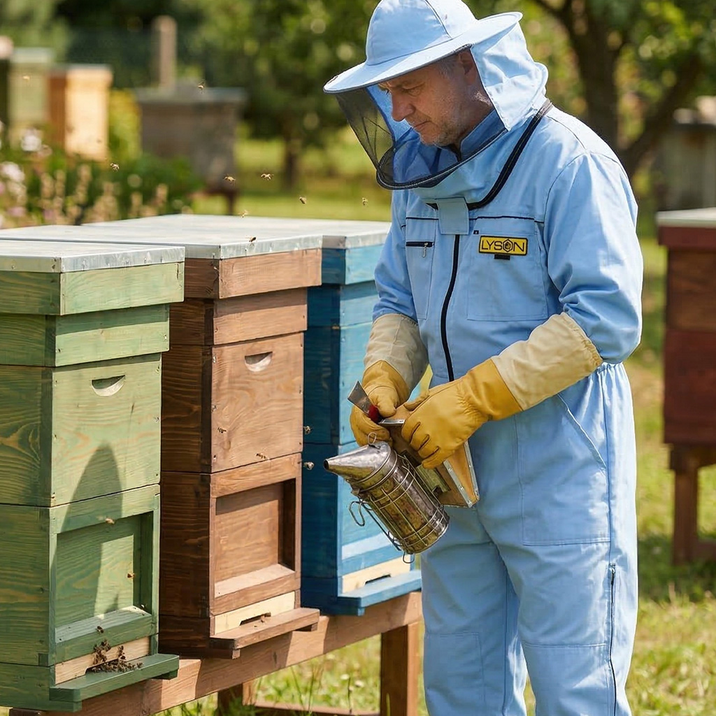 Combinaison d'apiculture avec chapeau - bleue - Lysoň, taille : S-XXXL